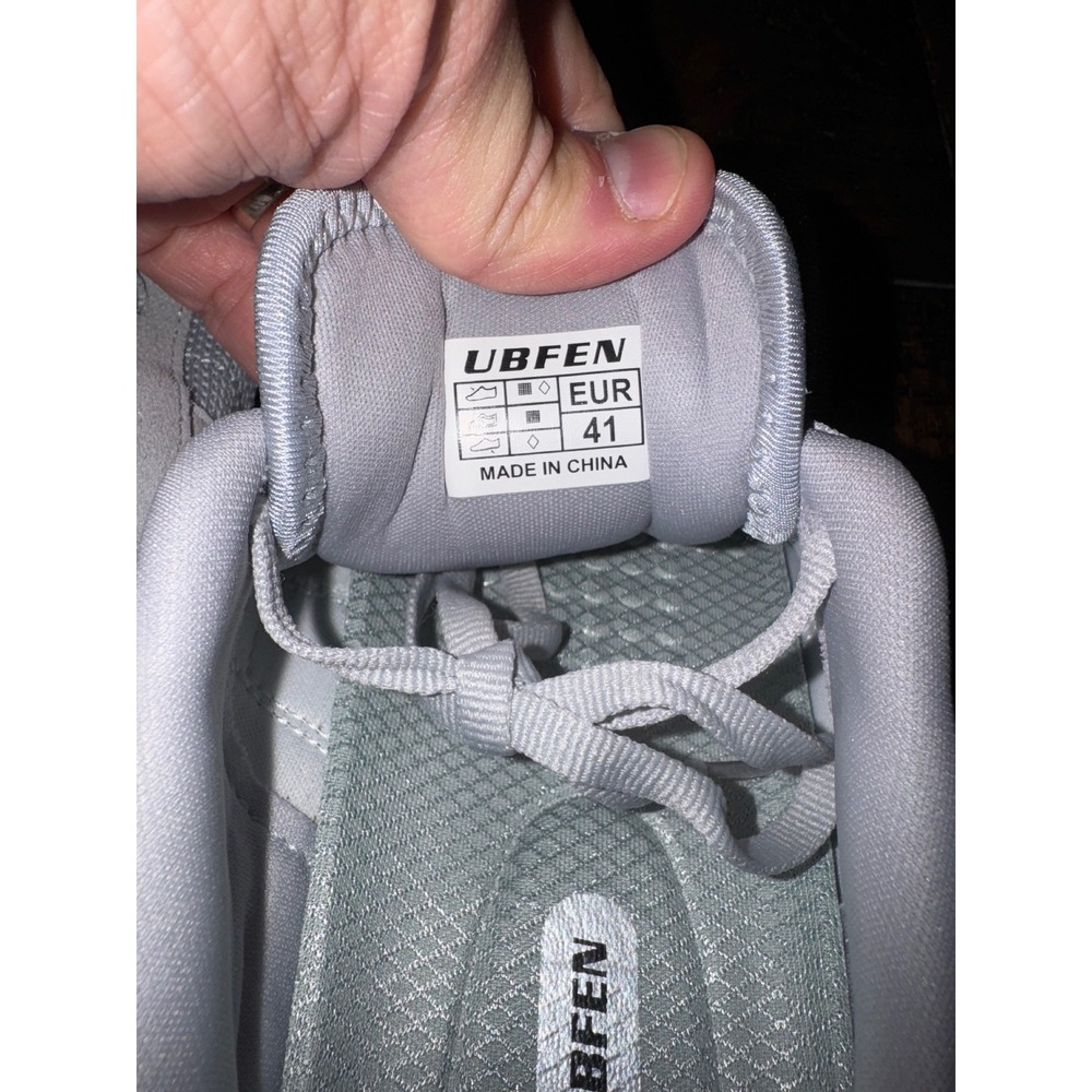 UBFEN Gray Mesh Suede Trim Lace Up Sneakers EU‎ 41 US 9.5 Casual Comfort Shoes - Picture 7 of 7